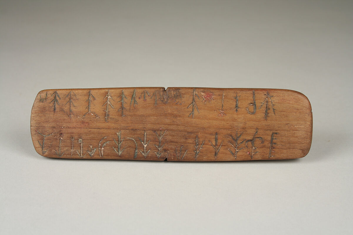 Prescription Stick, Wood, pigment, Prairie Potawatomi