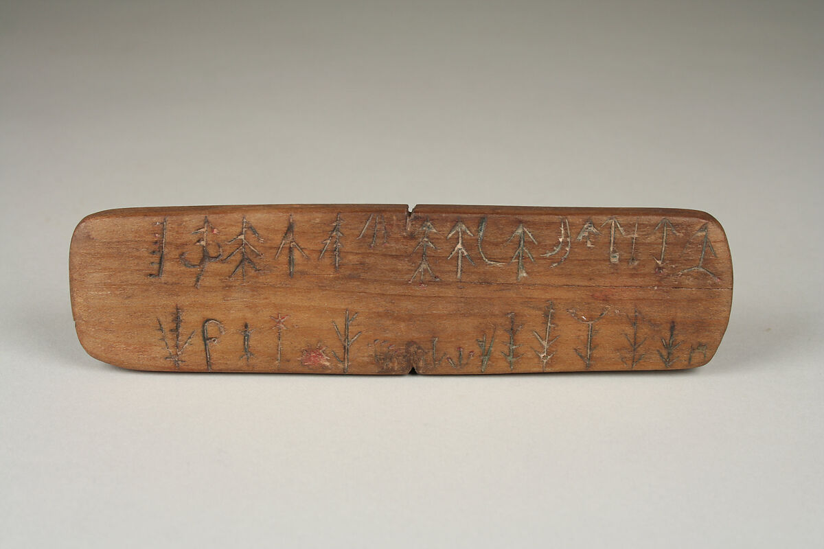 Prescription Stick, Wood, pigment, Prairie Potawatomi