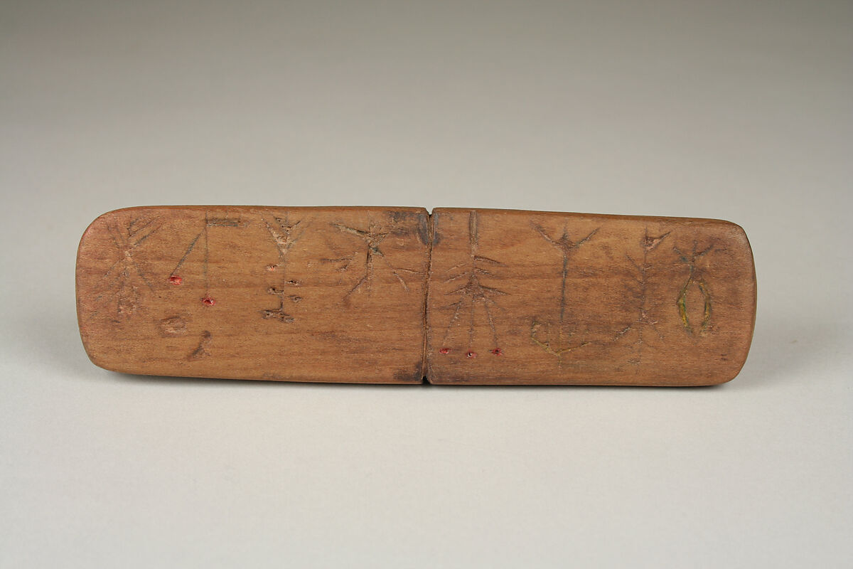 Prescription Stick, Wood, pigment, Prairie Potawatomi