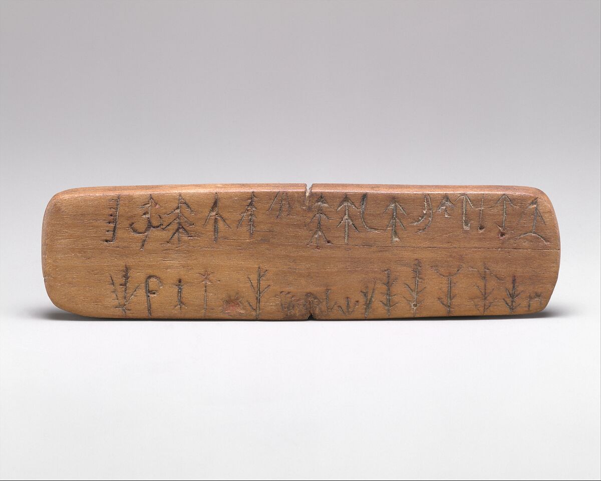 Prescription Stick, Wood, pigment, Prairie Potawatomi 