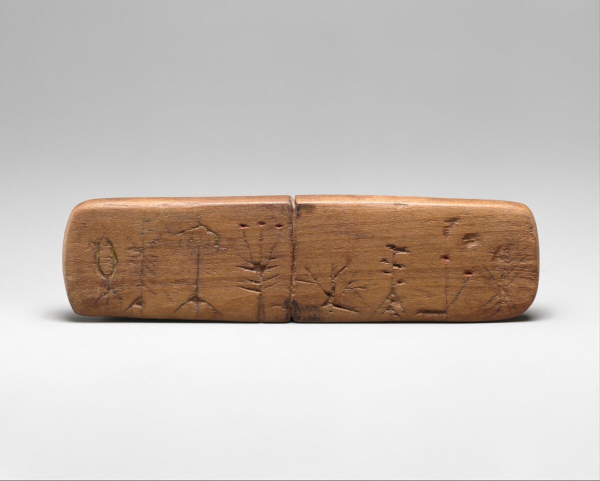 Prescription Stick, Wood, pigment, Prairie Potawatomi