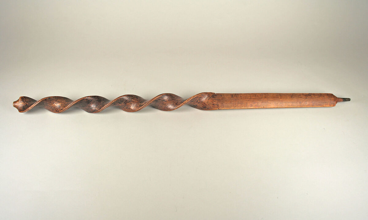 Pipe Bowl and Stem, Wood, lead, Eastern Plains or Ojibwa