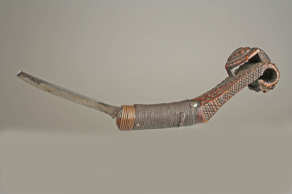 Crooked Knife, Wood, metal, pigment, Canada or New England