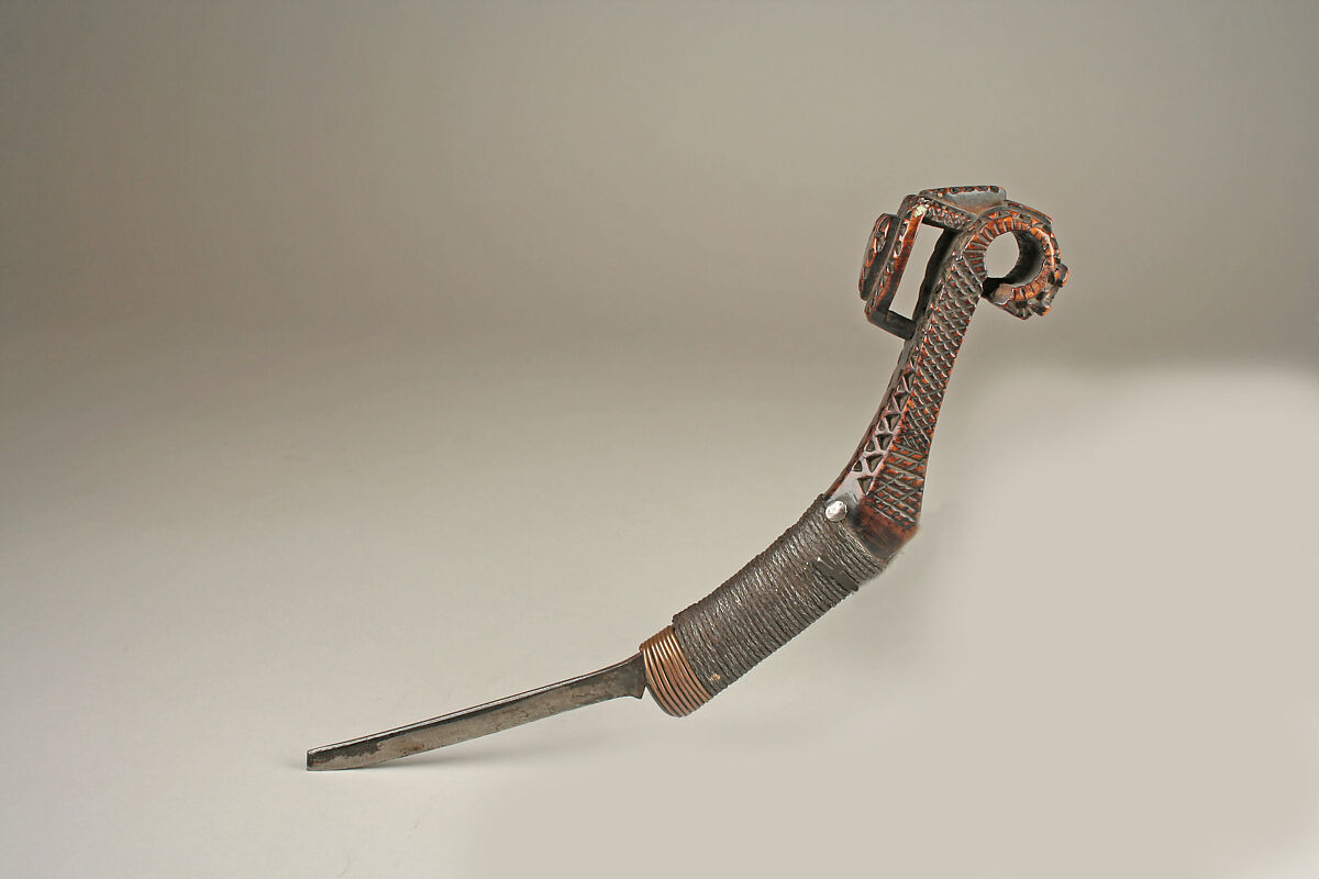 Crooked Knife, Wood, metal, pigment, Canada or New England