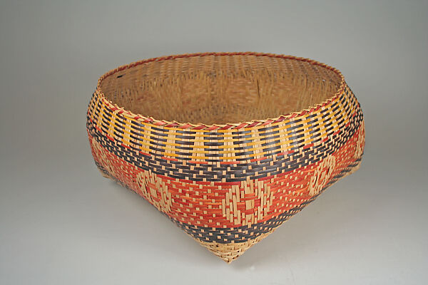 Basket, Attributed to Ernestine Walls (Native American, Chitimacha, 1917–1988), Dyed rivercane 