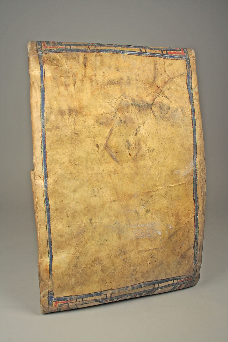 Parfleche, Rawhide, pigment, Native-tanned skin ties, Cheyenne