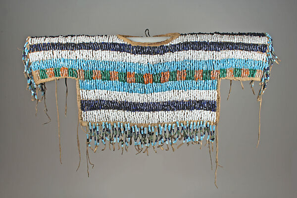 Girl's Cape, Glass, cotton, Native-tanned skin, metal, Blackfoot