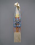 Tobacco Bag, Joyce Growing Thunder Fogarty  Native American, Native-tanned deerskin, pigment, glass, quill, cloth, Assiniboine or Sioux