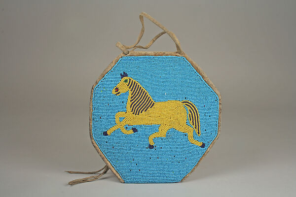 Flat Bag, Native-tanned skin, cotton, glass, Coeur d'Alene