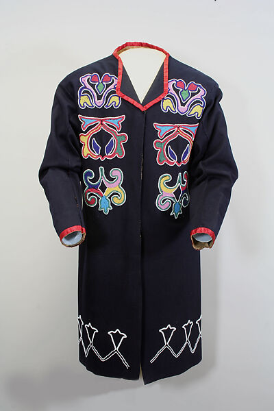 Faw Faw Coat, Wool, cotton, glass, silk, Oto-Missouria