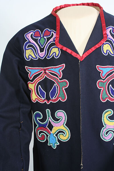 Faw Faw Coat, Wool, cotton, glass, silk, Oto-Missouria