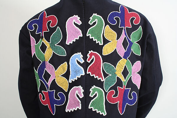 Faw Faw Coat, Wool, cotton, glass, silk, Oto-Missouria