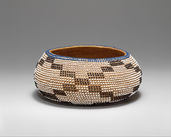 Beaded Basket, Plant fiber, glass, Pomo 