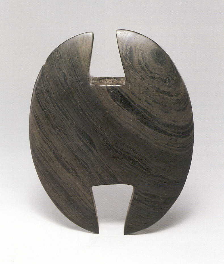 Bannerstone, Double-Notched Ovate, Banded slate, Archaic