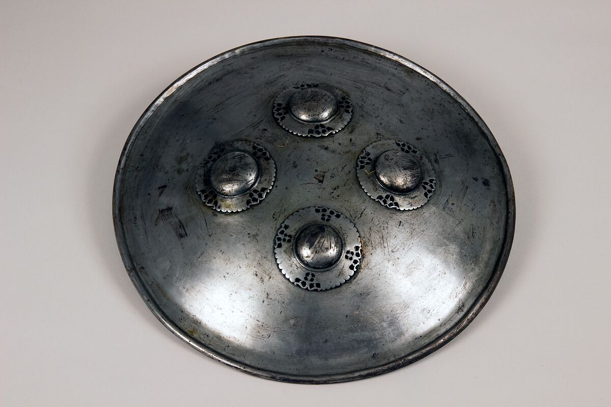 Shield (Dhàl), Steel, velvet, linen, Indian 