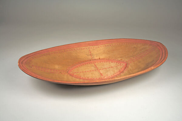 Oval Dish, Wood, pigment, Yup'ik