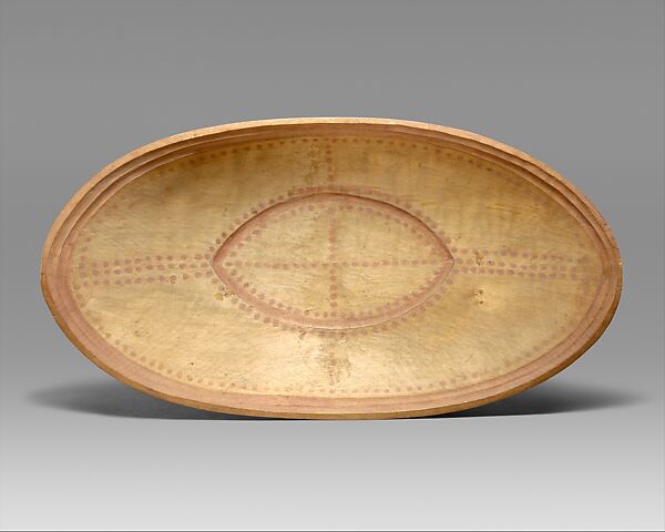 Oval Dish, Wood, pigment, Yup'ik 