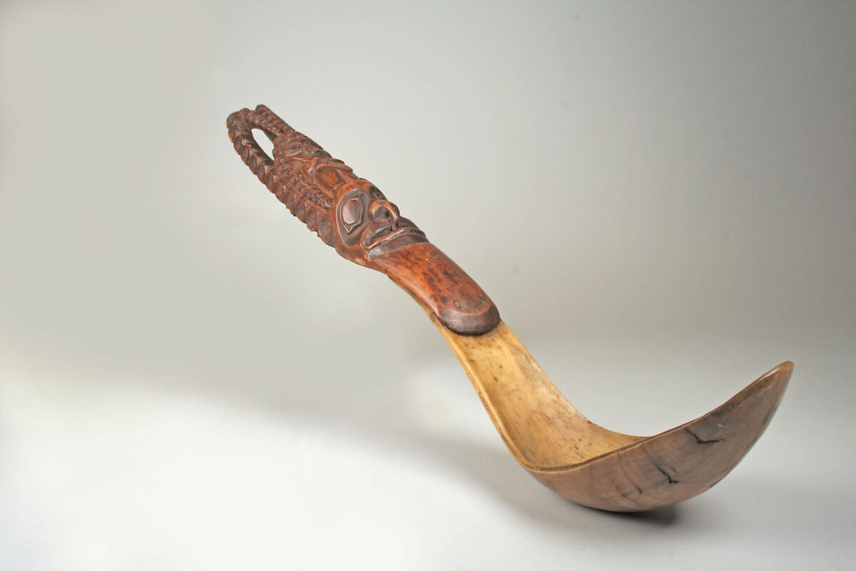 Ladle, Wood, horn, Tlingit