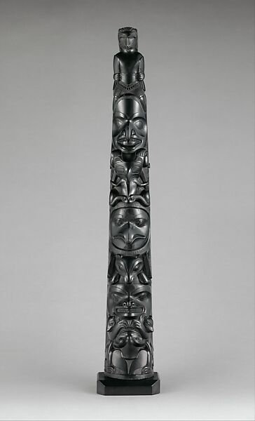 Totem Pole Model, Charles Edenshaw (First Nation, Haida, 1839–1920), Argillite, Haida