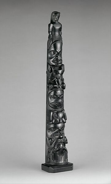 Totem Pole Model, Charles Edenshaw (First Nation, Haida, 1839–1920), Argillite, Haida