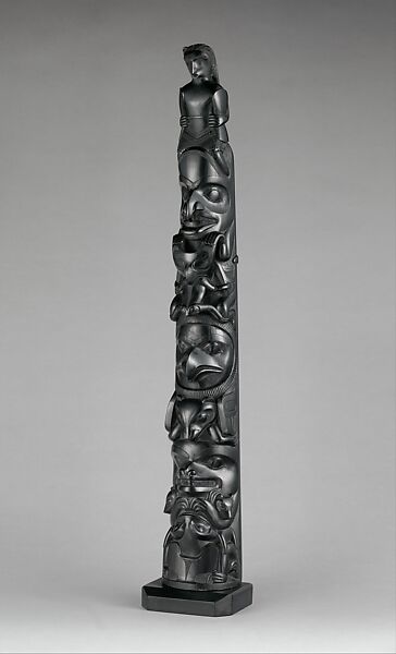 Totem Pole Model, Charles Edenshaw (First Nation, Haida, 1839–1920), Argillite, Haida 