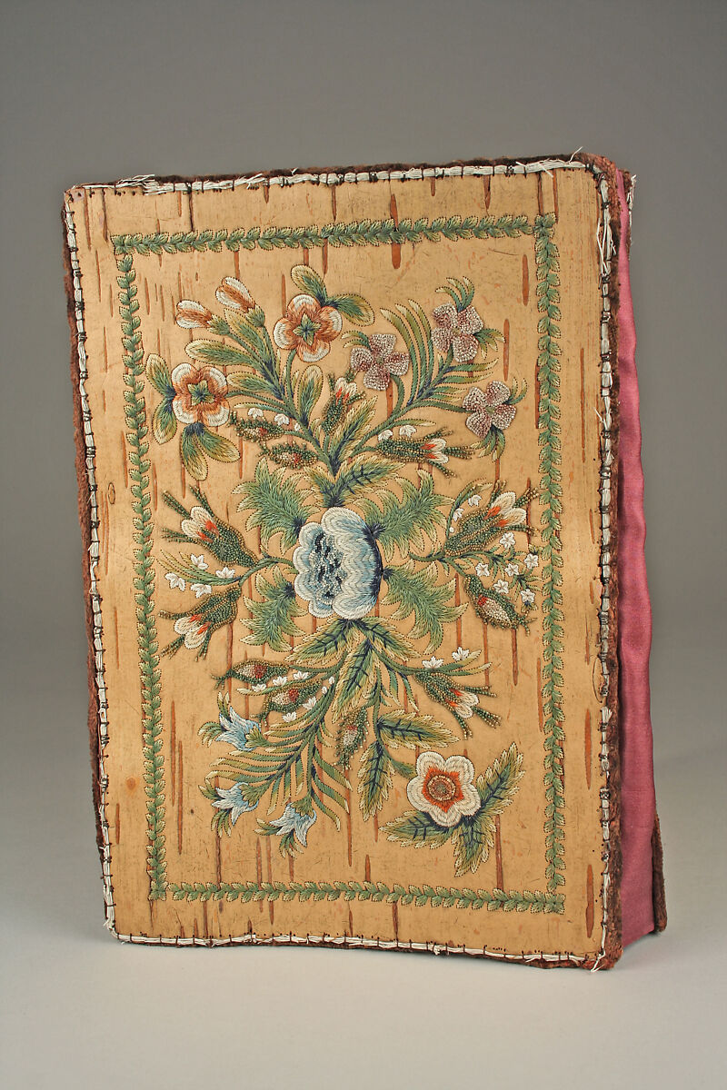 Letter Case, Birchbark, silk, moosehair, Huron