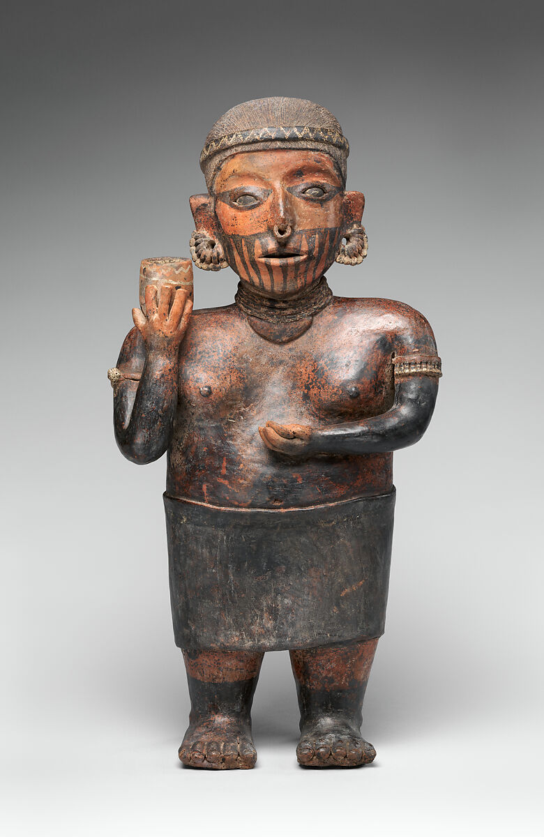 Standing Female Figure, Ceramic, Nayarit