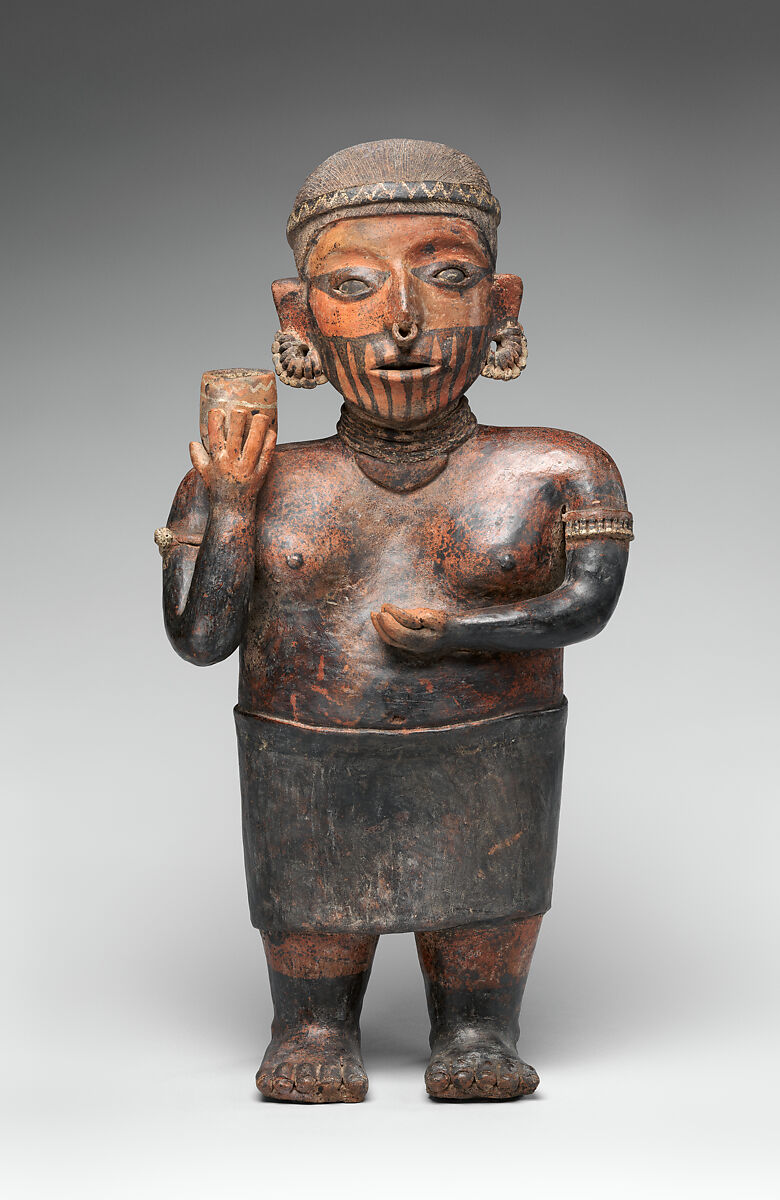 Standing Female Figure, Ceramic, Nayarit 