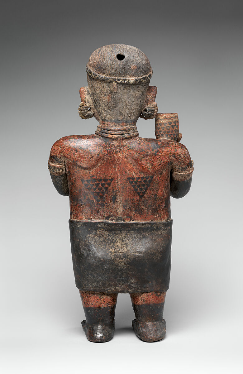 Standing female figure, Nayarit artist(s), Ceramic, slip, Nayarit