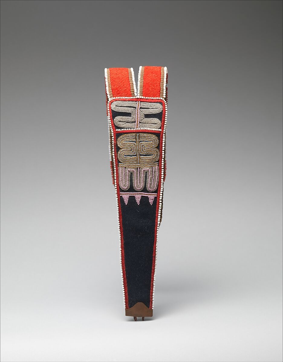 Knife Sheath, Wool and cotton trade cloth, glass and metal beads, Native-tanned skin, Tahltan