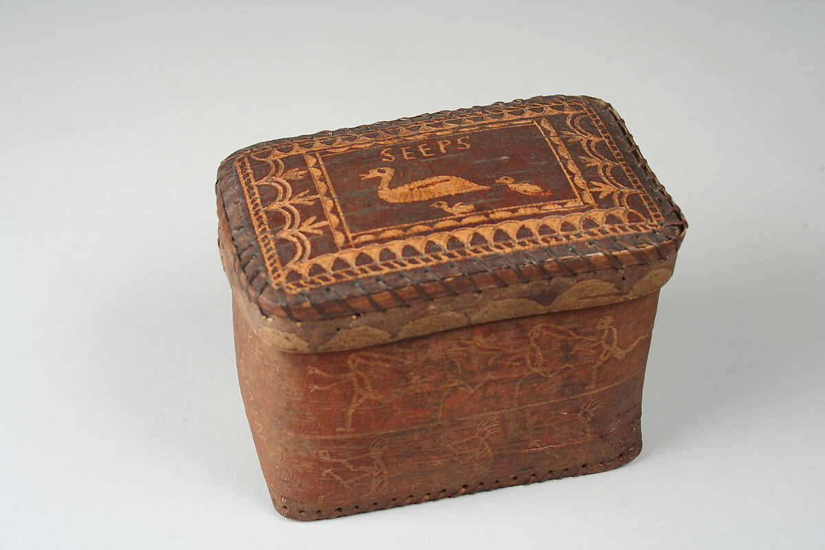 Lidded Box, Tomah Joseph (Native American, Pasamaquoddy, 1837–1914), Birchbark