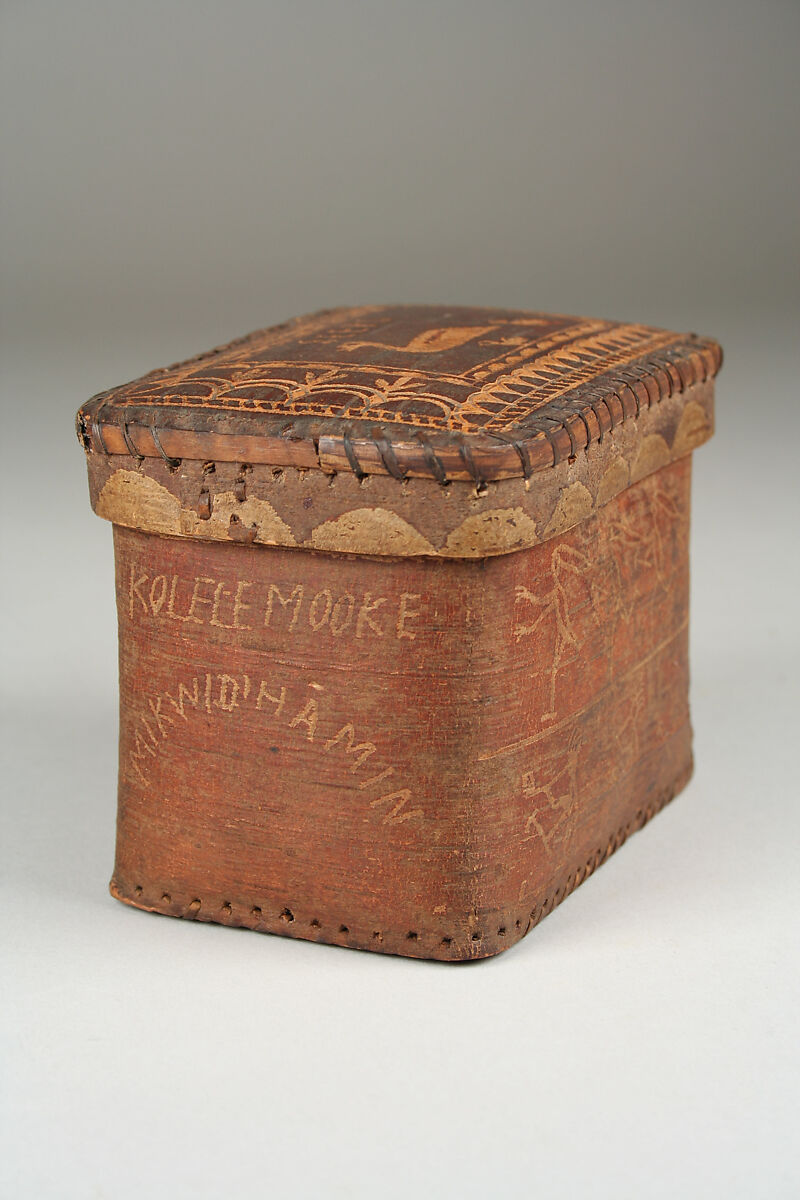 Lidded Box, Tomah Joseph (Native American, Pasamaquoddy, 1837–1914), Birchbark
