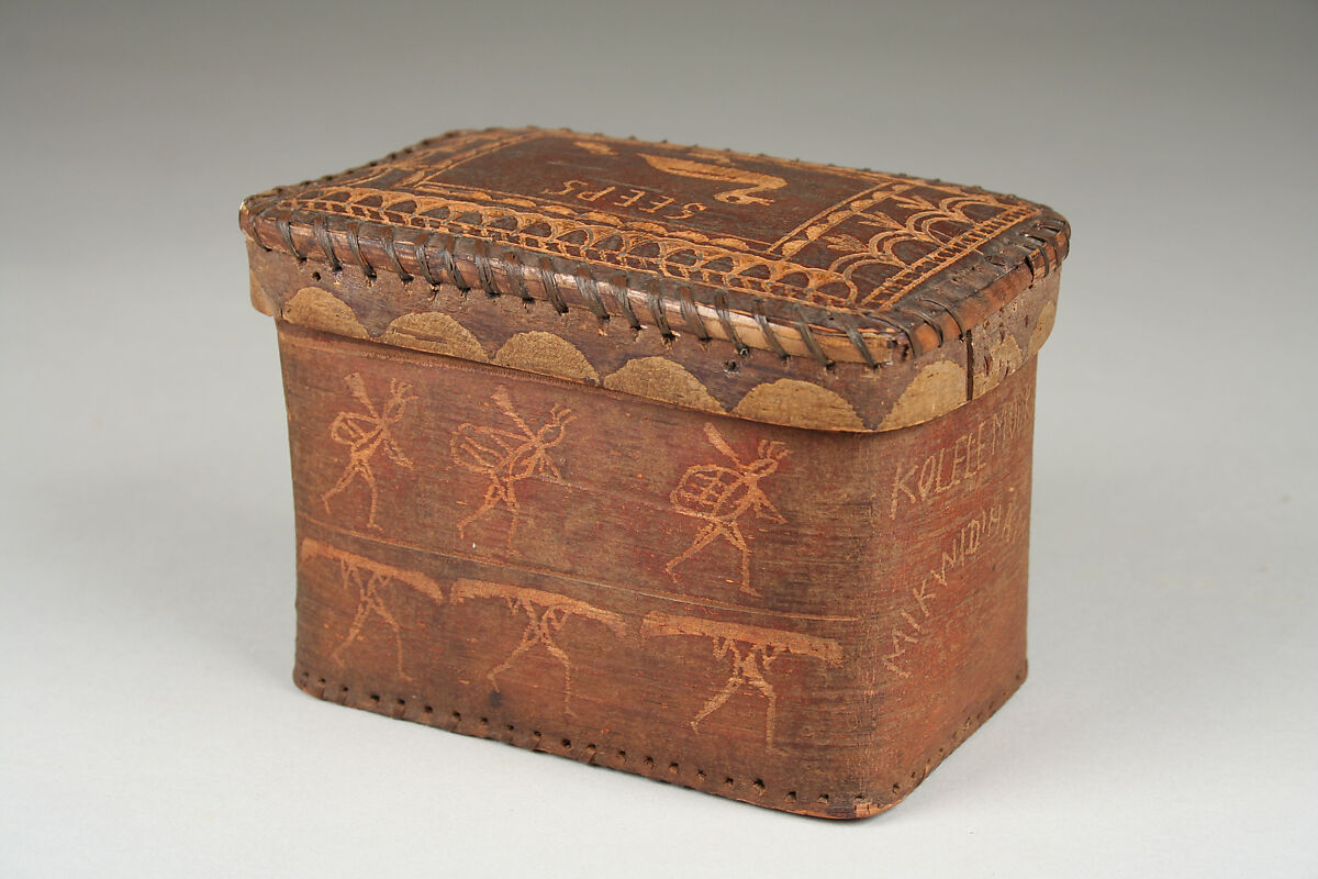 Lidded Box, Tomah Joseph (Native American, Pasamaquoddy, 1837–1914), Birchbark