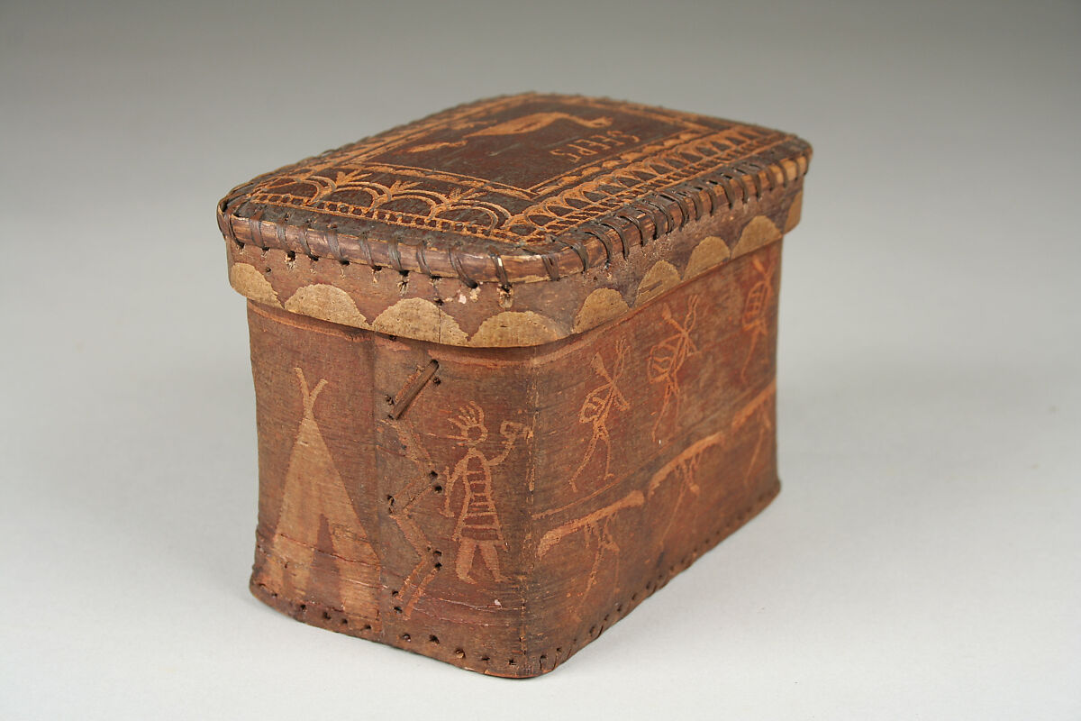 Lidded Box, Tomah Joseph (Native American, Pasamaquoddy, 1837–1914), Birchbark