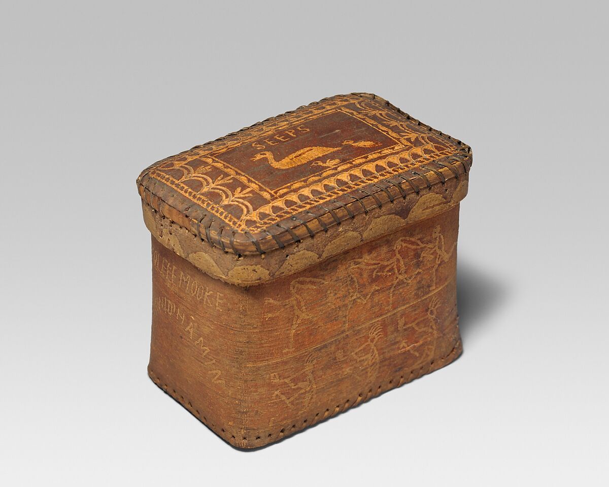Lidded Box, Tomah Joseph (Native American, Pasamaquoddy, 1837–1914), Birchbark 