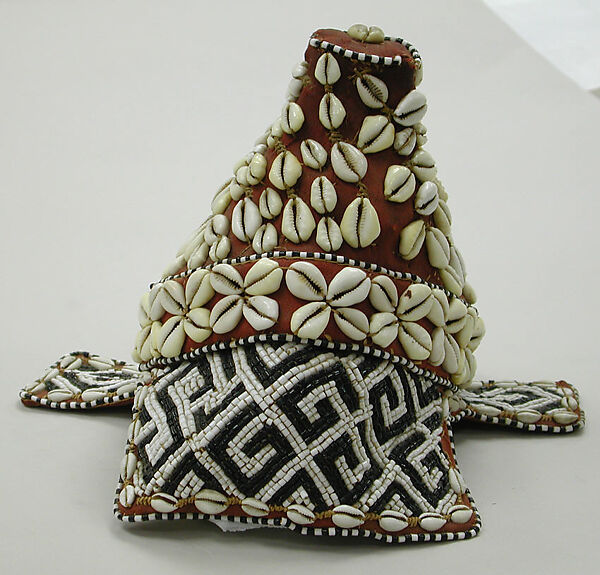 Prestige Cap: Female (Mpaan), Beads, cowrie shells, fiber backing, Kuba peoples