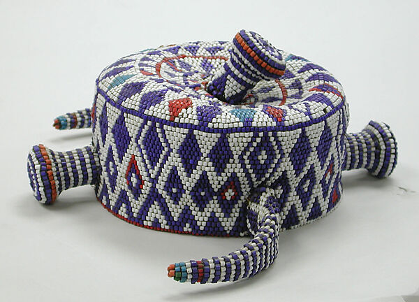 Prestige Cap (Misango Mapende), Beads, cowrie shells, fiber backing, Pende peoples