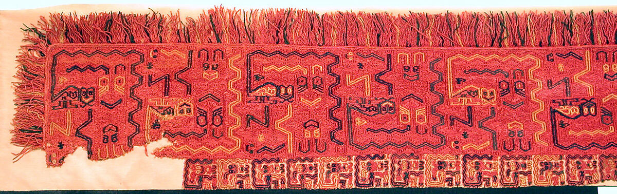 Mantle Border, Camelid hair, cotton, Paracas 