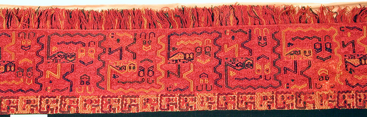Mantle Border, Camelid hair, cotton, Paracas