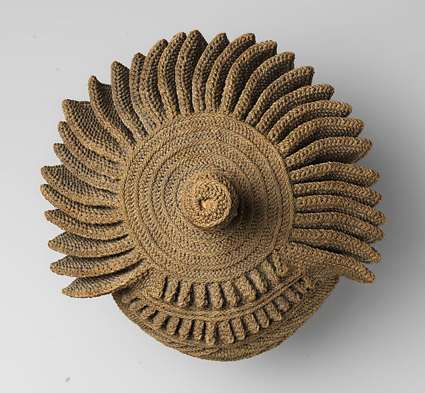 Emat’eyeye (Itoci society hat), Nkutshu or Dengese artist, Raffia palm fiber, Nkutshu or Dengese peoples