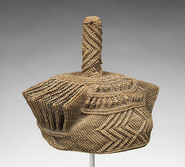 Emat’eyeye (Itoci society hat), Nkutshu or Dengese artist, Raffia palm fiber, Nkutshu or Dengese peoples