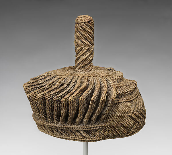 Emat’eyeye (Itoci society hat), Nkutshu or Dengese artist, Raffia palm fiber, Nkutshu or Dengese peoples