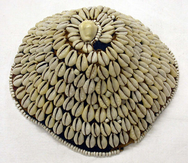 Prestige Cap (Laket mishiing), Raffia palm fiber, cowrie shells, glass beads, Kuba peoples 