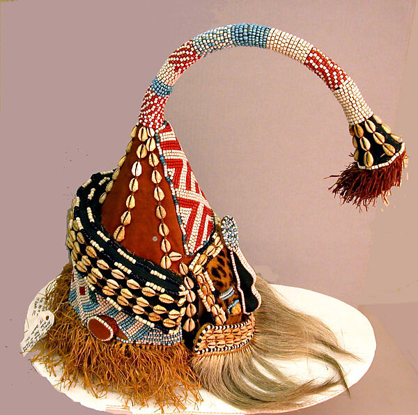 Mask (Mukyeem), Wood, beads, fiber, animal hair, cowrie shells, and cloth, Kuba