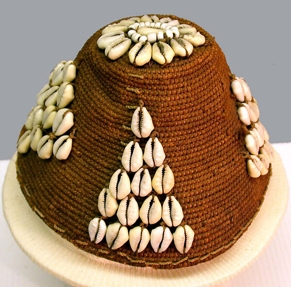 Prestige Cap (Laket), Raffia palm fiber, cowrie shells, Kuba 