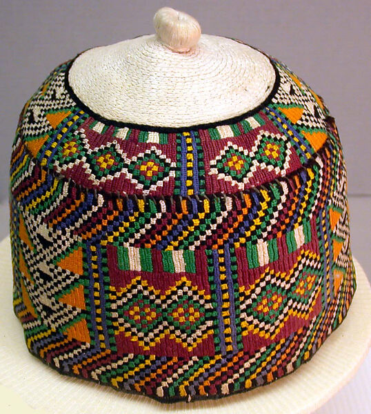 Hat (Fulan), Cotton cloth, thread, Hausa 