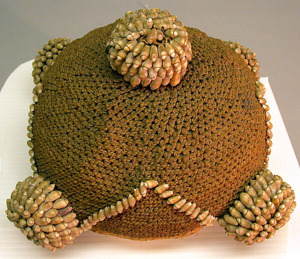 Chief's Hat (Mpu a Nzim), Raffia palm fiber, raffia, shell, Mbala 
