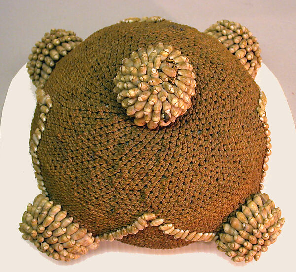 Chief's Hat (Mpu a Nzim), Raffia palm fiber, raffia, shell, Mbala