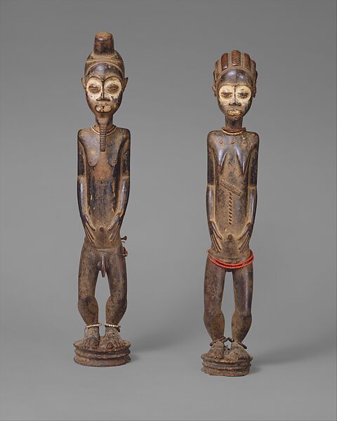 Pair of Diviner's Figures, Baule peoples