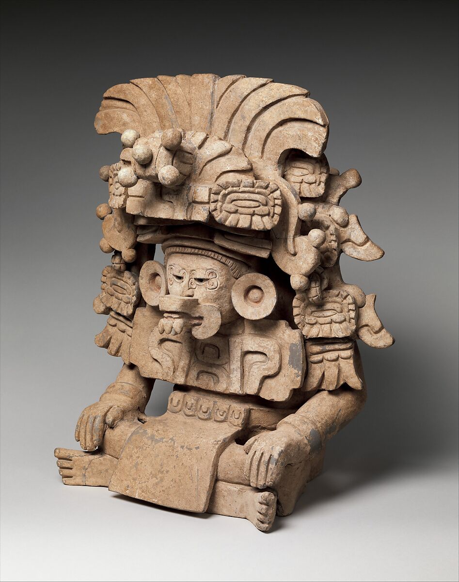 Effigy urn, Zapotec (Be'ena'a) artist(s), Ceramic, pigments, Zapotec